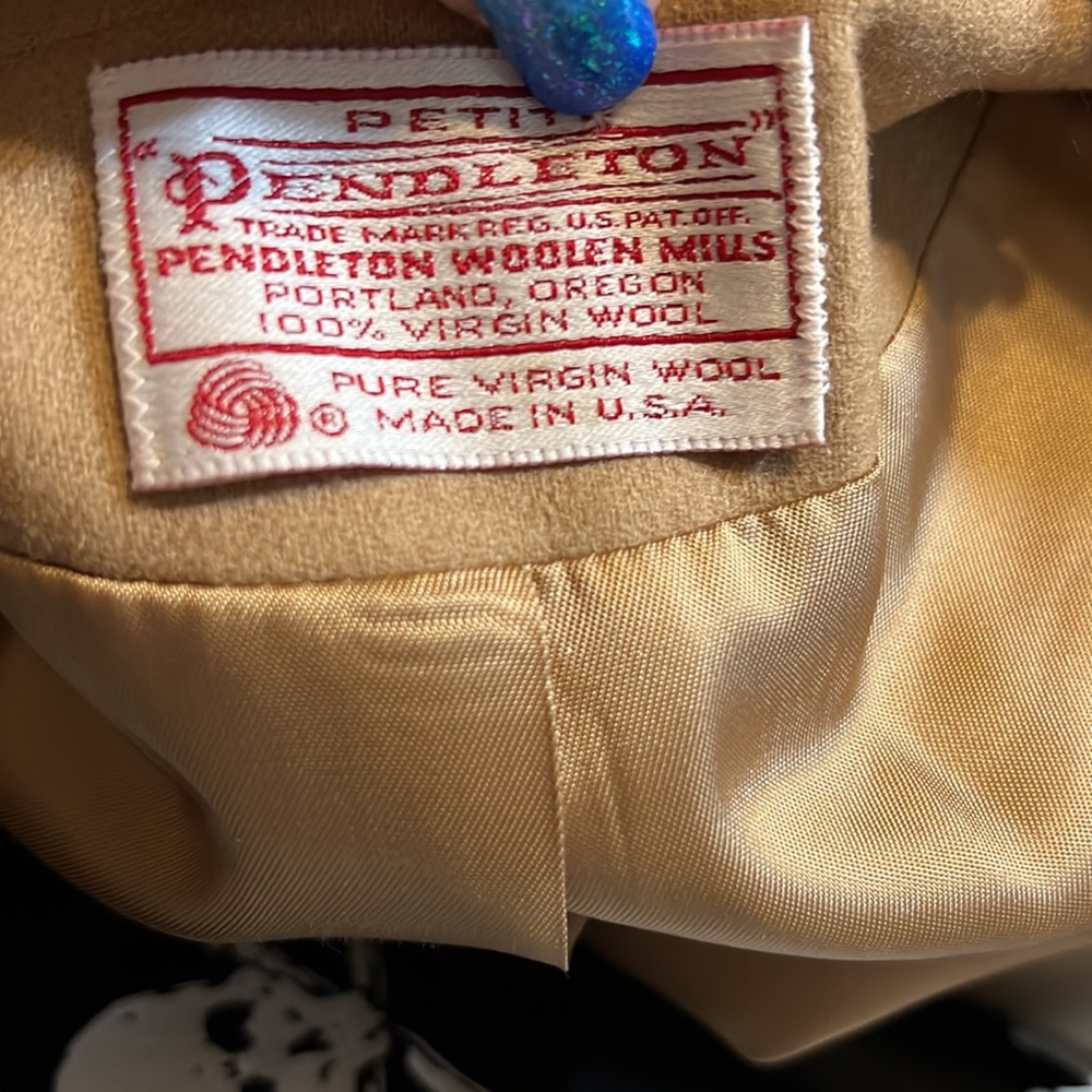 Vintage Pendleton Wool Tan One Button Blazer - image 5